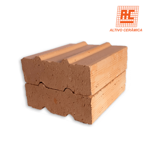 Tijolo Maciço de Encaixe Macho e Fêmea 7,6x23x23cm